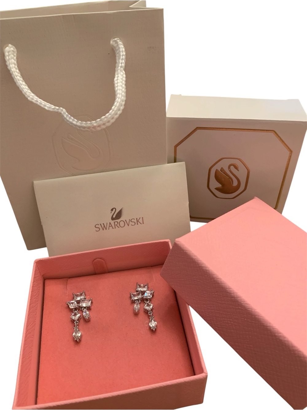 Swarovski Silver Crystal Cascade Drop Earrings